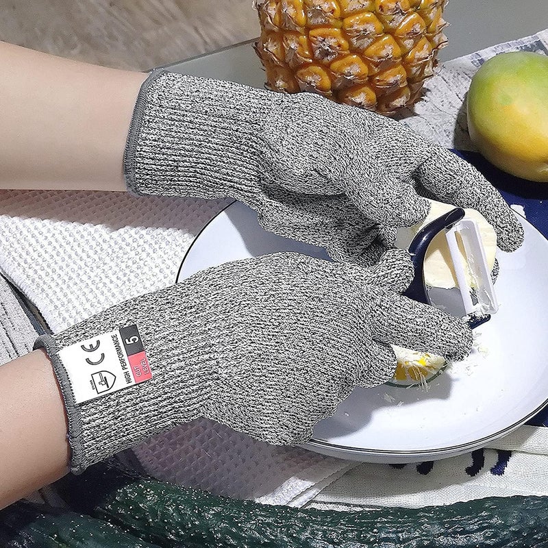 DEYAN Kids Sized Cut Resistant Gloves, 2 Pairs 8-11YRS Children Hands Cut Protection Gloves for Kitchen Use, Crafts, DIY, Garden and Yard works (Grey, X-Small) - Image 5
